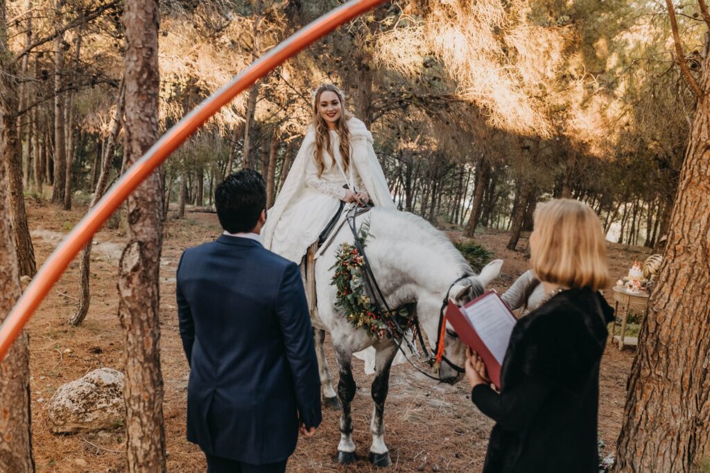 bride on horseback
