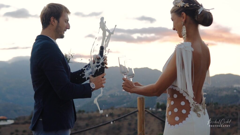 Elope to Casa Eden champagne sunset in Spain